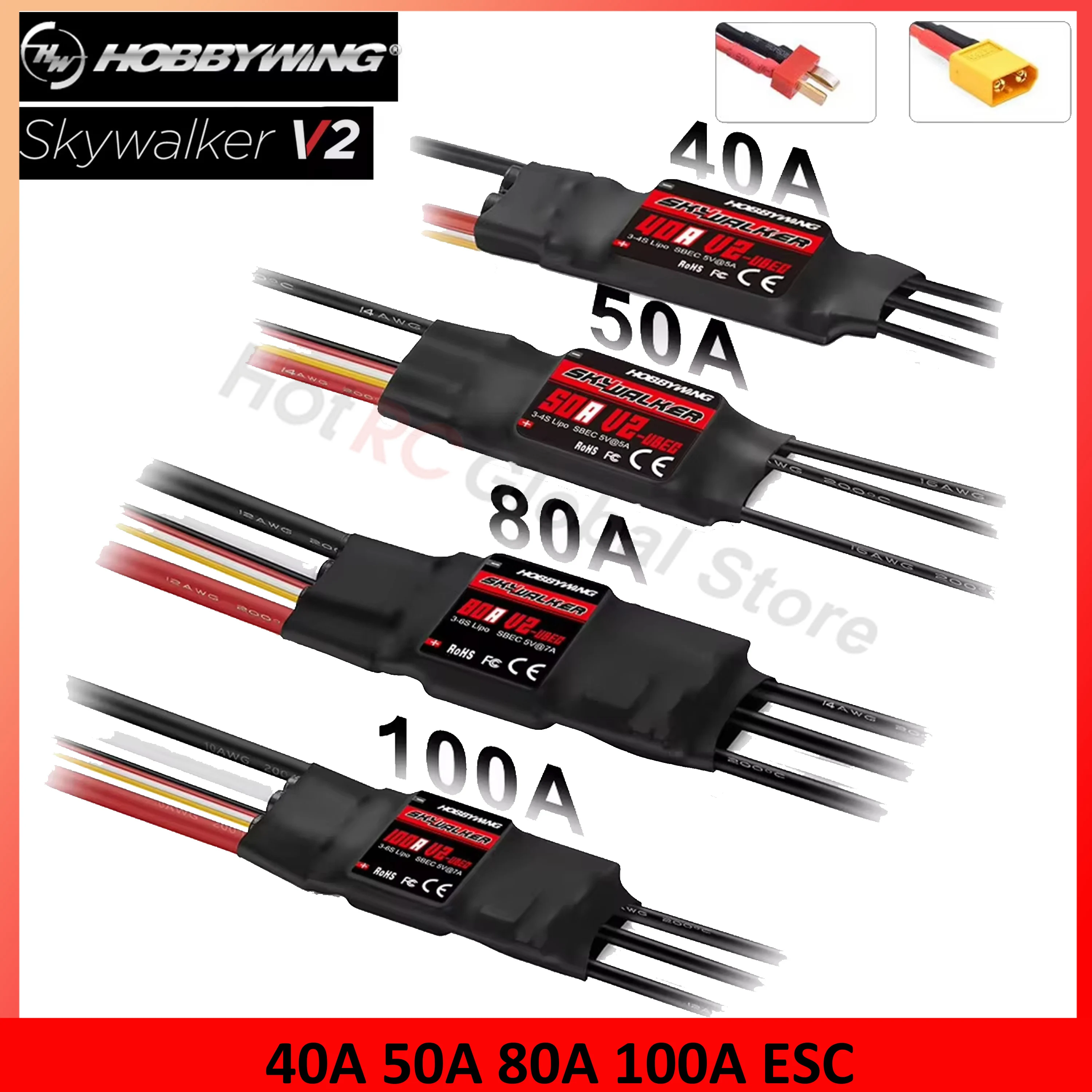 Rc Plane Hobby Zone - HOBBYWING Skywalker-CONTROLADOR DE VELOCIDAD ESC sin